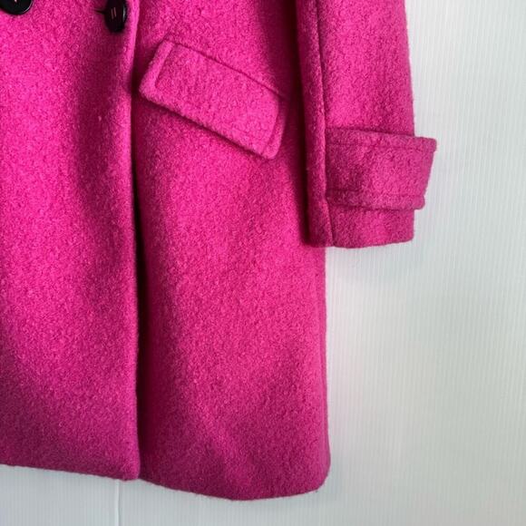 BCBGeneration Women's Double-Breasted Bouclé Walker Coat hot pink size XXS - Picture 5 of 9